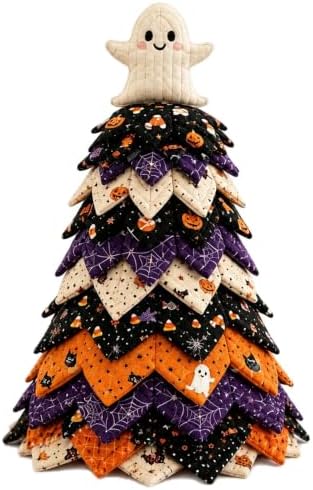 DIY Quilted Christmas Tree Kit, 3D Padded Fabric Sewing Craft Set (Ghost)
