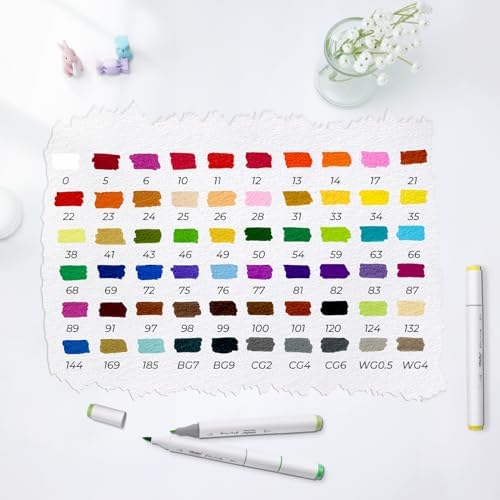 Ohuhu Adult Coloring Book Markers Paper-friendly Water-Based 60 Colors
