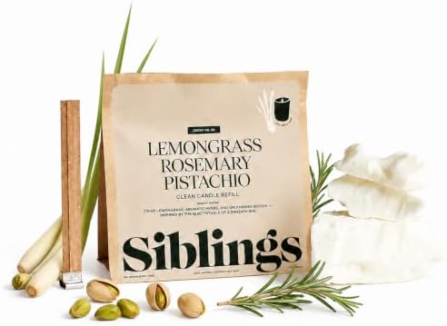 Siblings Candle Refill Kit No. 02, Lemongrass Rosemary Yuzu Moss
