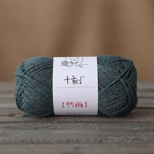 Cotton, Bamboo,Linen Blended Yarn 2 Skeins 50g/1.76oz- 12 Jungle Green