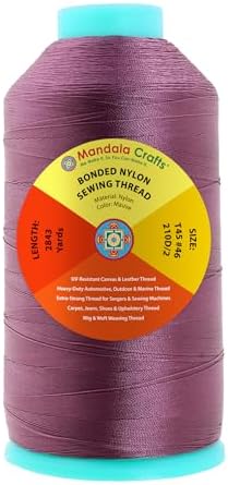 Mandala Crafts Size 46 210D T45 Mauve Bonded Nylon Thread, 2843 YDs