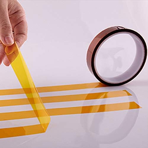 EQUTY BAYMERS 2 Rolls 10mm X 33m 108ft Heat Tape,Adhesive Heat Resistant/Transfer Tape, Heat Vinyl Thermal Sublimation Press Tape,No Residue,Electronics,Soldering,Circuit Board (Pack of 3)