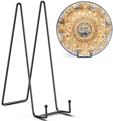 TR-LIFE 14 Inch Heavy Duty Plate Stand (4 Pack) - Metal Display Easel for Large Plates, Platters, Picture Frames, Signs, and Posters