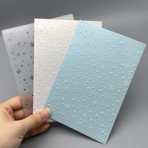 3D Plastic Embossing Folder Template Beautiful Christmas Snowflakes Texture A6 Size for Card Making DIY Scrapbooking Paper Crafting Handmade Crafts Scrapbooking Arts Supplies Scrapbook Decor
