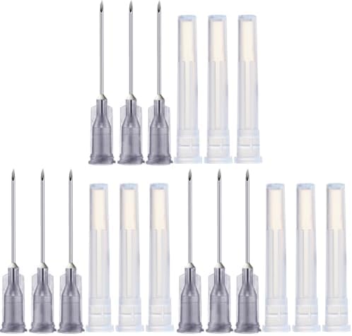 300 Pack 22Ga 1 Inch Sterile Disposable Injection Needle with Cap for Scientific and Industrial Dispensing Needl Accessories (22Ga)