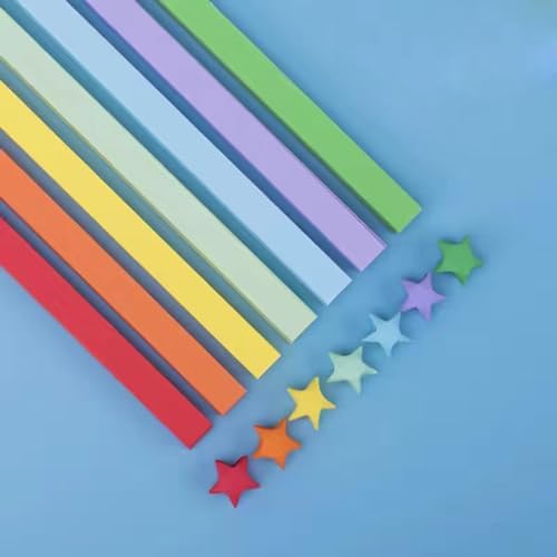 Star Origami Paper, Lucky Star Decoration Paper Strips DIY Hand Art Crafts (7 colors light (540 sheets))