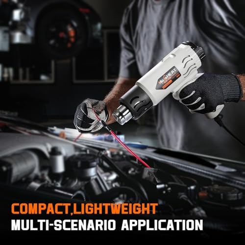 Heat Gun - Variable Temperature Control Cool Mode 100℉~1200℉, 1800W Heavy-duty Hot Air Gun with 4 Nozzles for Shrink Tubing, Crafting, Epoxy Resin, Vinyl Wrap