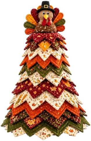 DIY Quilted Christmas Tree Kit, 3D Padded Fabric Sewing Craft Set (Chick)
