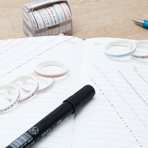 10 Rolls Sparkling Washi Tape Set - Decorative Gold Foil Tapes for Journals, Scrapbooks, DIY Crafts, and Gift Wrapping