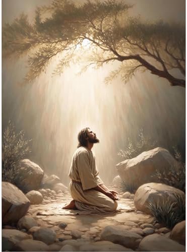 Jesus Paint by Numbers Kit for Adults Framed Canvas, Frameworkless