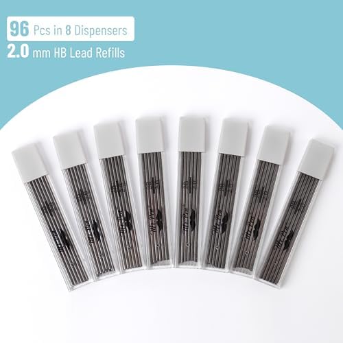 Mr. Pen- 2.0 mm Lead Refills, 96 Pack (12 per Tube), HB Black Graphite