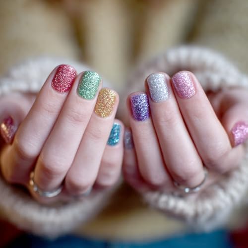 AUREUO Galaxy Glitter Acrylic Paint Set - 8 Twinkle Iridescent Colors 0.71 Fl Oz / 21ml Tubes Sparkling Art Paints for Holiday Crafts Decor Non Toxic Art Supplies for DIY Projects, Gifts for Artists