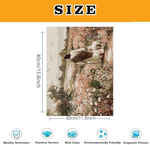 Jesus Paint by Numbers Kit for Adults Framed Canvas, Frameworkless
