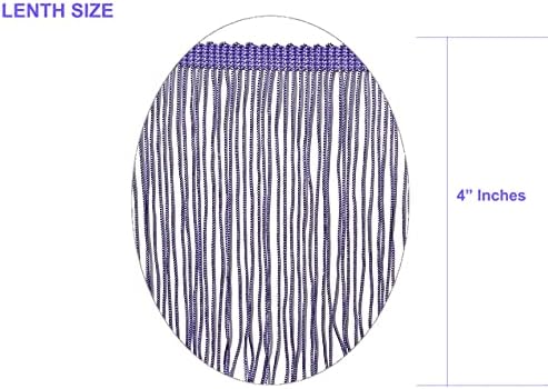 5 Yards of 4" Long Chainette Fringe Thread Yarn Tassel Trim Braid Fringe for Crafts Sewing and Decor-Light Purple