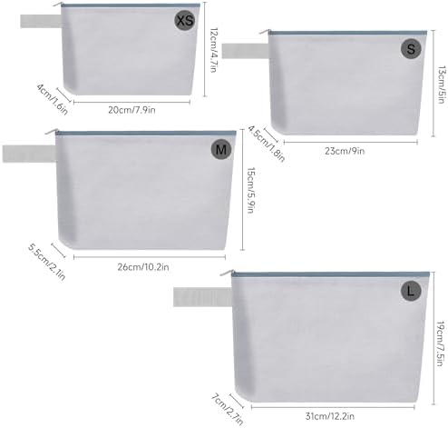 10 Pieces Cotton Canvas Makeup Bag with Bottom and Strap, Multi-Purpose Cosmetic Bag with Zipper Travel Toiletry Pouch, Blank DIY Craft Bag (Grey, XS)