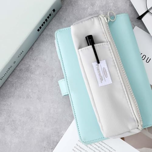 Elastic Pen Holder for Notebook, Zipper Notebook Pencil Pouch Small Pencil Holder Pouch with Adjustable Elastic Band Slim Pencils Bag Journal Pen Holders for Office Home Stationary Supplies