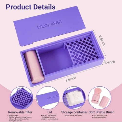 WECLAYER Cornstarch Box for Polymer Clay,Polymer Clay Tools with Cleaning Brush and Removable Filter,Cornstarch Container with Sealed LId,Clay Earring Making Kit for Jewelry Making