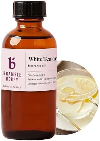 Bramble Berry White Tea and Ginger Fragrance Oil 2 oz | Clean Herbal Citrus Scent for Soap, Candles, Lotion & Bath Bombs | Skin Safe, Vegan, Paraben & Phthalate Free, DIY Craft Essential