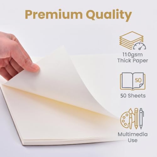 Sketch Book for Kids 8.5 x 11 Inch Hardcover Spiral Bound Sketch Pad, 50 Sheets 110gsm Thick Paper, Art Drawing Book for Children（ 1PCS）
