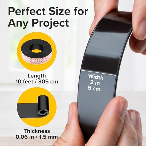 Super Sticky Magnetic Tape for DIY & Crafts, 10ft x 2in (3m x 5cm)