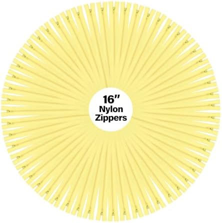 Mandala Crafts 80 PCs Butter Yellow Closed-End 16" Nylon Zippers for Sewing