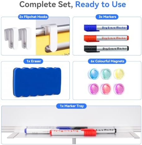 Maxtek Easel Whiteboard 36 x 24 in, Stand Tripod with Height Adjustable