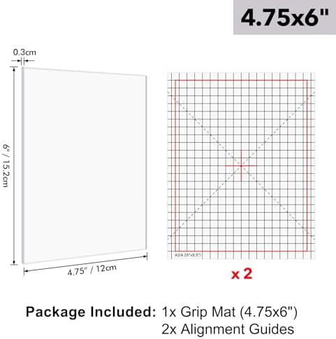 BAOFALI 3Pcs/Set 4.75x6inch Multi-Use Non-Slip Sticky Mats Fit in Stamp Positioning Tool Set,Photopolymer Grip Mat with Printed Guides in Placeholding Stencil in Place Crafts Scrapbooking Fixed Mat.