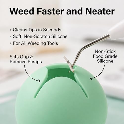 iVyne Berry Suctioned Vinyl Weeding Scrap Collector | Versatile Multi-Surface Suction & Anti-Spill Vinyl Scrap Collector w/Soft and Flexible Silicone to Protect your Weeding Tools | Green, 1 Pack