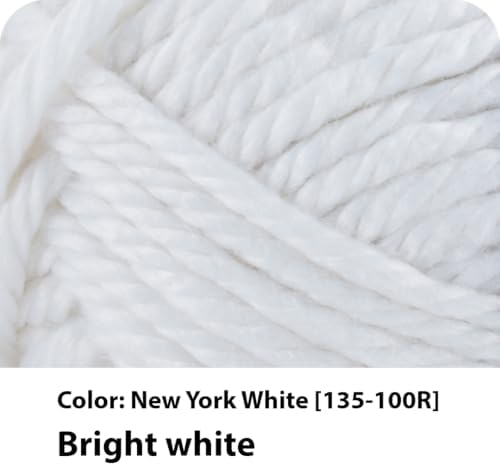 Lion Brand Yarn Hometown Yarn, Super-Bulky Yarn for Knitting, Crocheting, and Crafting, 3 Pack, New York White