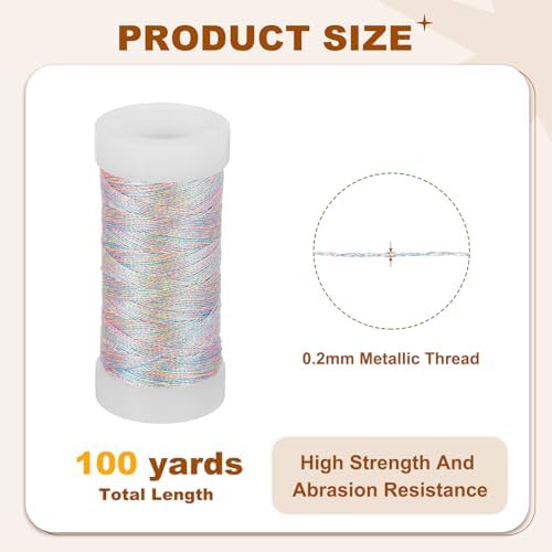 PATIKIL Metallic Thread 100yds Embroidery Thread for Sewing Machine