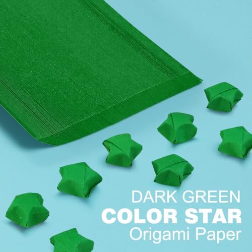 FoDau770 Solid Color Star Paper Strips - 360 Sheet, Dark Green