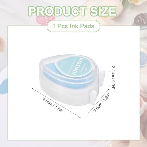 MECCANIXITY Pigment Ink Pads for Stamps, 1.9 x 1.4 Inch Water Drop Shape Embossing Craft Chalk Sticky Ink Pad Stamp for Wood, Fabric, Fingerprint, Scrapbook, DIY Card Making, Sea Breeze Blue