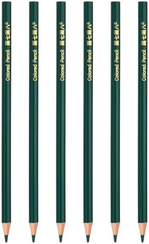PATIKIL Medium Green Colored Pencils Set,6 Pcs Oil Color Pencils Wooden Coloring Drawing Pencil for Artists Art Painting