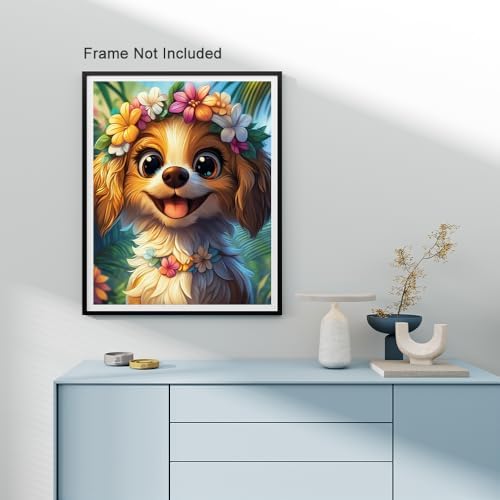 Natuyalo Paint by Numbers Kits for Adults Beginner Animal, Flowers and Dog DIY Art Crafts Kits on Canvas, 3 Brushes and Acrylic Paint for Home Wall Decor 16x20 inch (Without Frame)