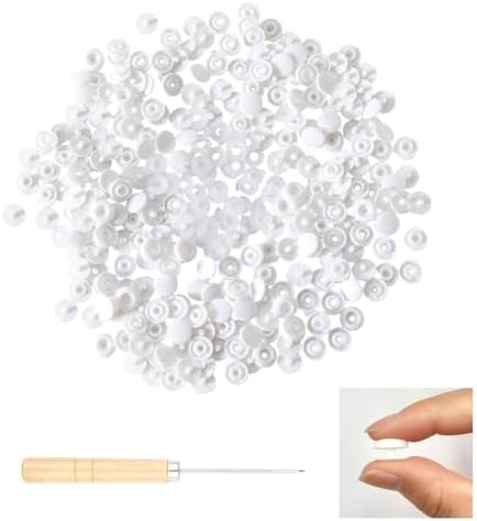 IMNTHO T5 Plastic Snaps,140 Set White Snap Buttons No Need Tools, No-Sew Snap Buttons for DIY Crafts Clothes Sewing