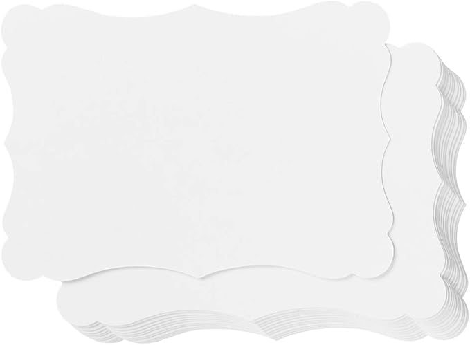 50 Pack Blank Kraft Greeting Cards, White, 5x7IN