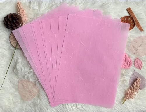 A5 50 Sheets Natural Fiber Mulberry Tree, Mulberry paper Sheets Square Origami, Arts Folding Craft, Decoration, Paper for DIY Crafts. 8.3" x 5.8" (Pastel Tone, A5)