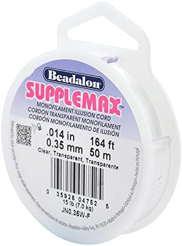 Beadalon SuppleMax Beading Thread - Clear, .35mm / .014in - 50m / 164ft