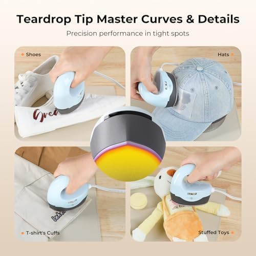 HTVRONT Heat Press Mini Heat Press Machine, Mini Iron for Crafts | Heats Up Quickly & 3 Heat Setings, Perler Beads Iron, Small Heat Press Machine for T Shirts, Hats