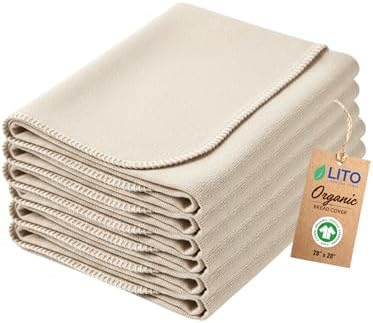 Flour Sack Towels Sourdough Bread Baking Supplies | Bread Dough Proofing Unbleached Bread Proofing Cloth, Organic Cotton Baking Cloth for Baguettes, Ciabatta, Pastry – Reusable, 28"x28", 6-Pack