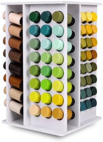 96 Holes Rotating Acrylic Paint Holder Organizer, 360° Paint Bottle Storage Rack for 2 oz Craft Paints, Large Capacity Acrylic Paint Organizer, Space Saving Paint Storage Holder