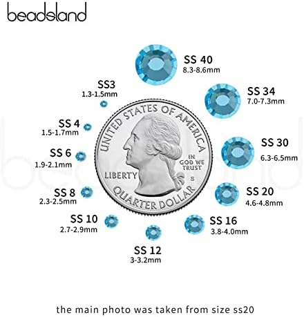 Beadsland Hotfix Rhinestones Bulk, Aquamarine, SS10, 14400pcs