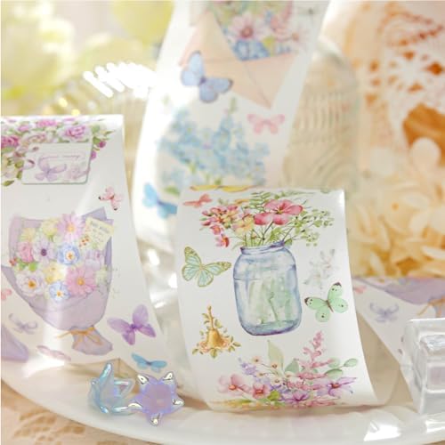 Alideco 6 pcs Decorative Adhesive Tapes Cartoon PET Tape Great for Bullet Journal Supplies, Arts, Scrapbook, DIY Crafts, Planners(huahuibiankuang) (xindonghuadian)