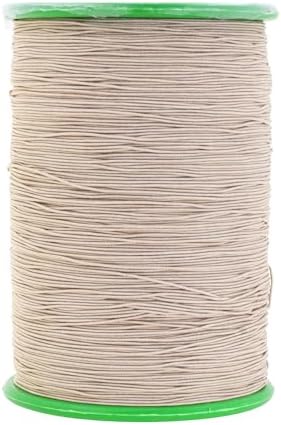 Mandala Crafts 0.6mm Beige Shirring Elastic Thread for Sewing, 546 Yards
