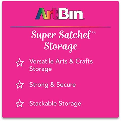 ArtBin 9100AB Super Satchel Slim 1 Open Compartment, Art & Craft Organizer, [1] Plastic Storage Case, Clear