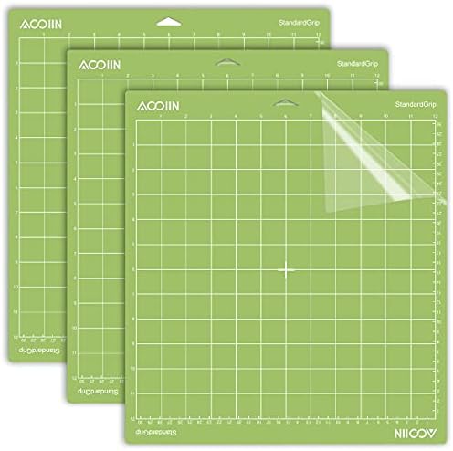 AOOIIN 12 x 12 inch Cutting Mat for Cricut Explore 5/4/3/Air 2/Air/One/Maker 4/Maker 3/Maker Adhesive Non-Slip Cut Mats Replacement Accessories for Cricut, 3 Pack