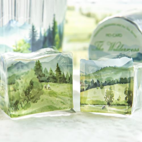 PET Tape Stickers for Journaling Supplies,Mountain Sea Scrapbook Stickers
