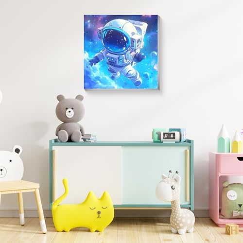 Reivworl Astronaut Paint by Numbers Kit for Kids with Frame 8×8 inch