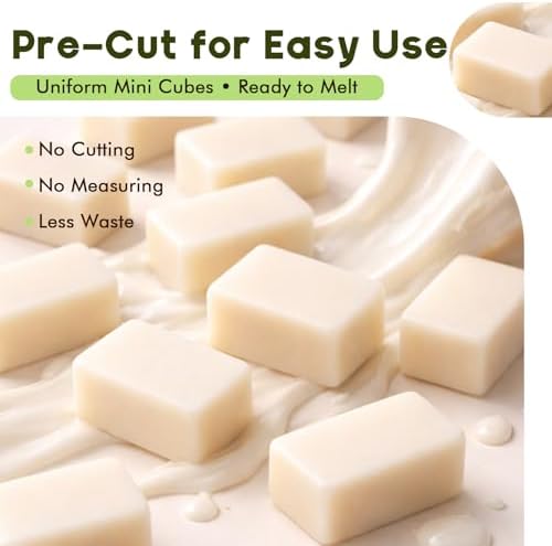 14.1oz Shea Butter Soap Base Cubes Pre-Cut Soap Blocks, Melt and Pour Soap Base for DIY Soap Making, Beginners & Small Batch Crafts (Shea Butter)