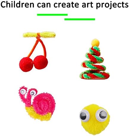 DOITEM Pipe Cleaners Craft Supplies, 1000+Pcs Arts and Crafts Supplies Including Pipe Cleaner Wiggle Googly Eyes Pom Poms Feathers Sticks Sequins Foam Flowers Papers Heart Stickers for Kids Adults